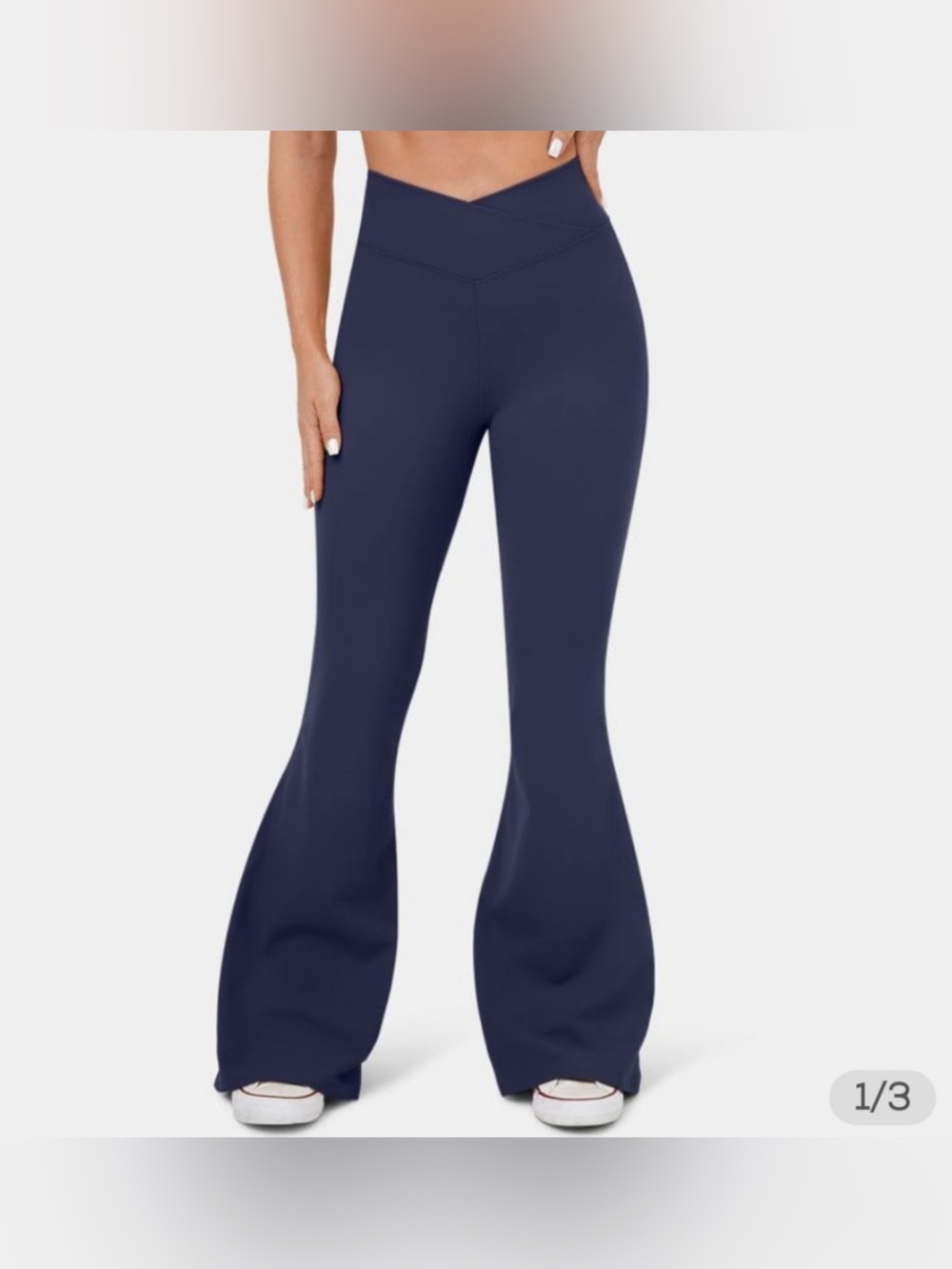 🆕 HALARA High Waisted Crossover Back Ruched Butt Lifting Super Flare Leggings